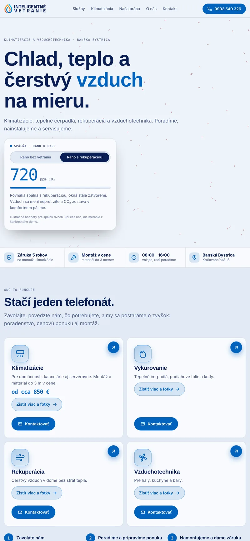 Web Inteligentné vetranie na mobile v svetlom režime
